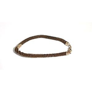 Mourning Hair Watch Fob Chain Antique Victorian Memento Mori Gold Woven Keepsake